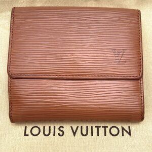 Louis Vuitton Cognac Brown Epi trifold Wallet
